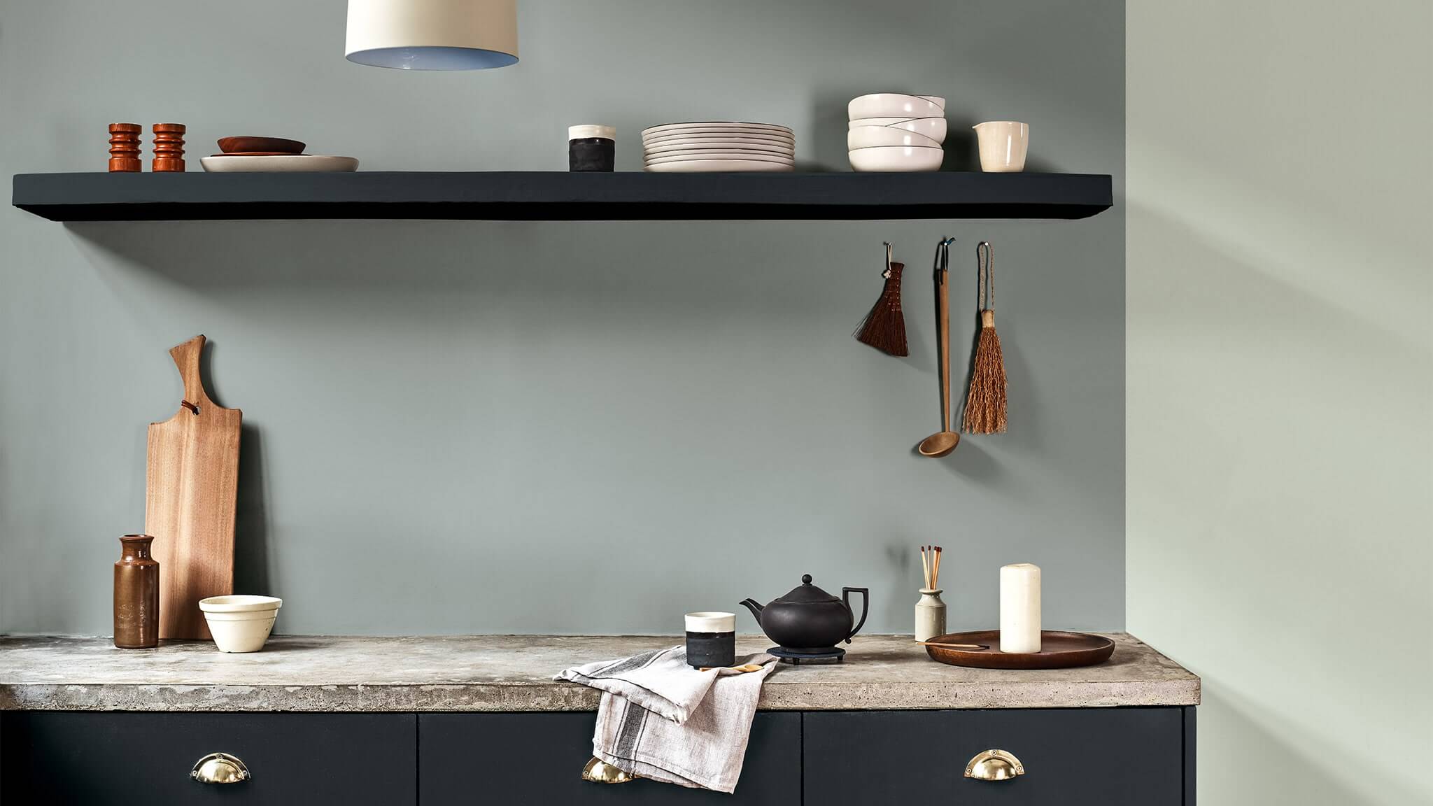 Minimalistische Küche in Grau und Grün cf20_minimal_kitchen