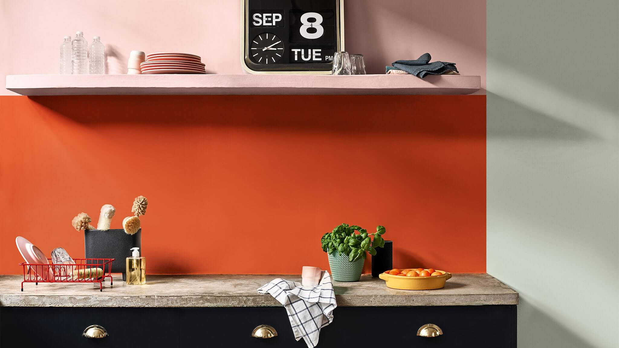Fröhliche Küche in Orange, Rosa und Tranquil Dawn cf20_happy_kitchen
